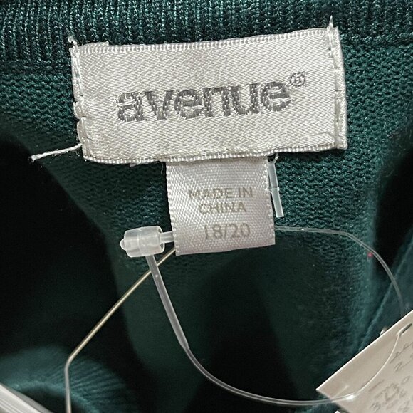 New Avenue Women's Sweater Hunter Green Keyhole Silver Stud Size 18/20 - Picture 4 of 8